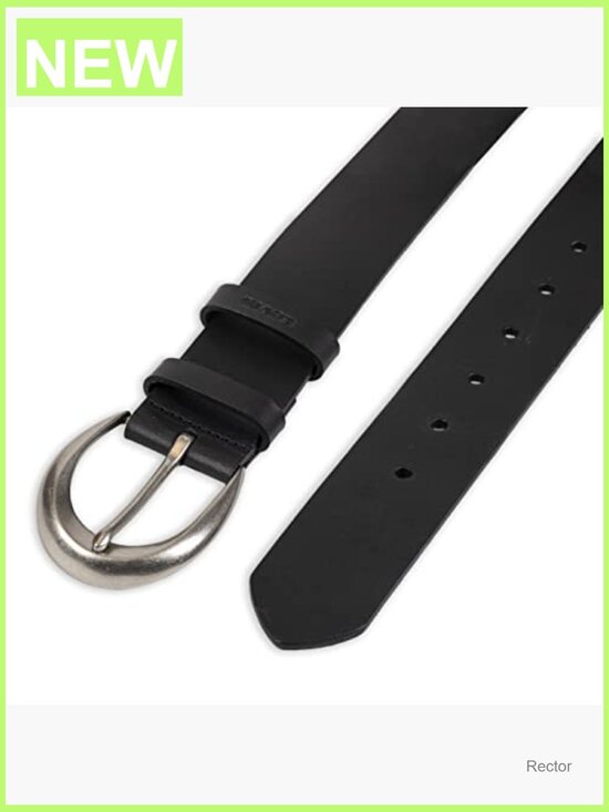 Genuine Leather Belt with Silver Curved Buckle for Women, 1.5 Inch Wide,